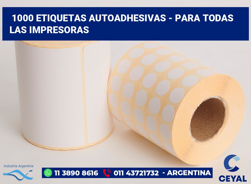 1000 Etiquetas autoadhesivas - para todas las impresoras