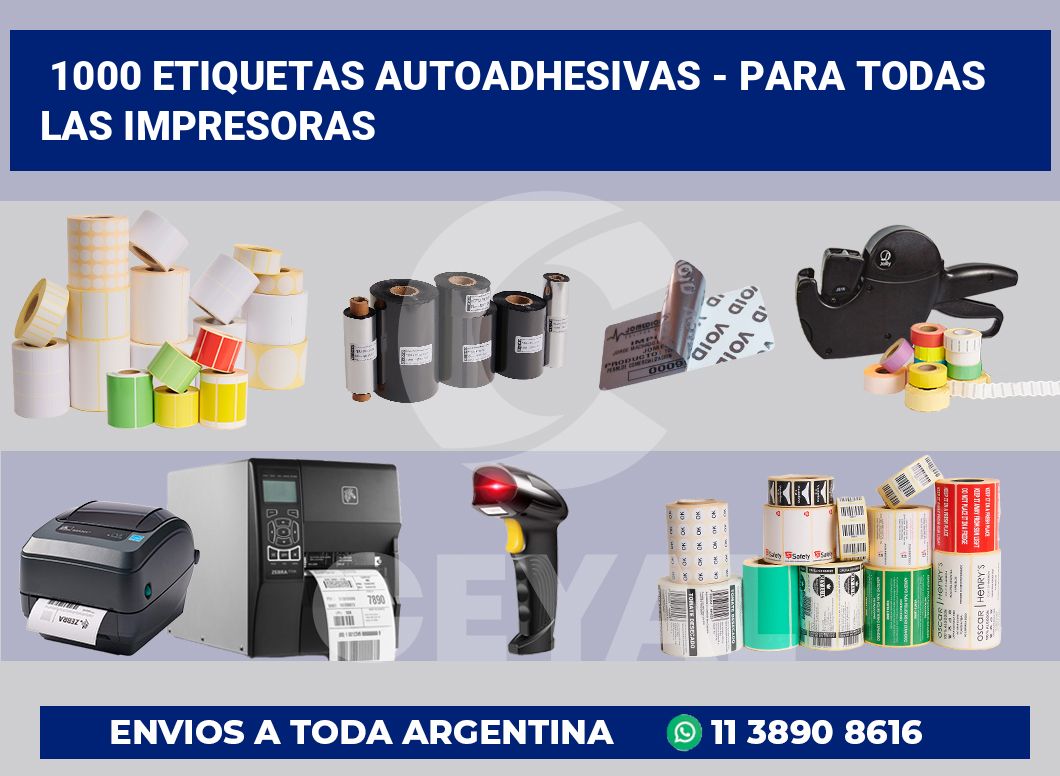 1000 Etiquetas autoadhesivas – para todas las impresoras