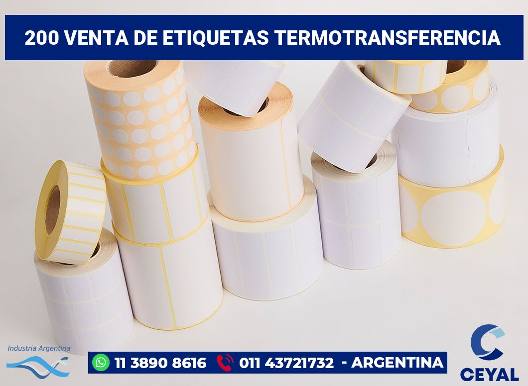200 Venta de etiquetas termotransferencia