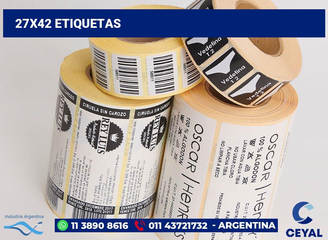 27x42 Etiquetas