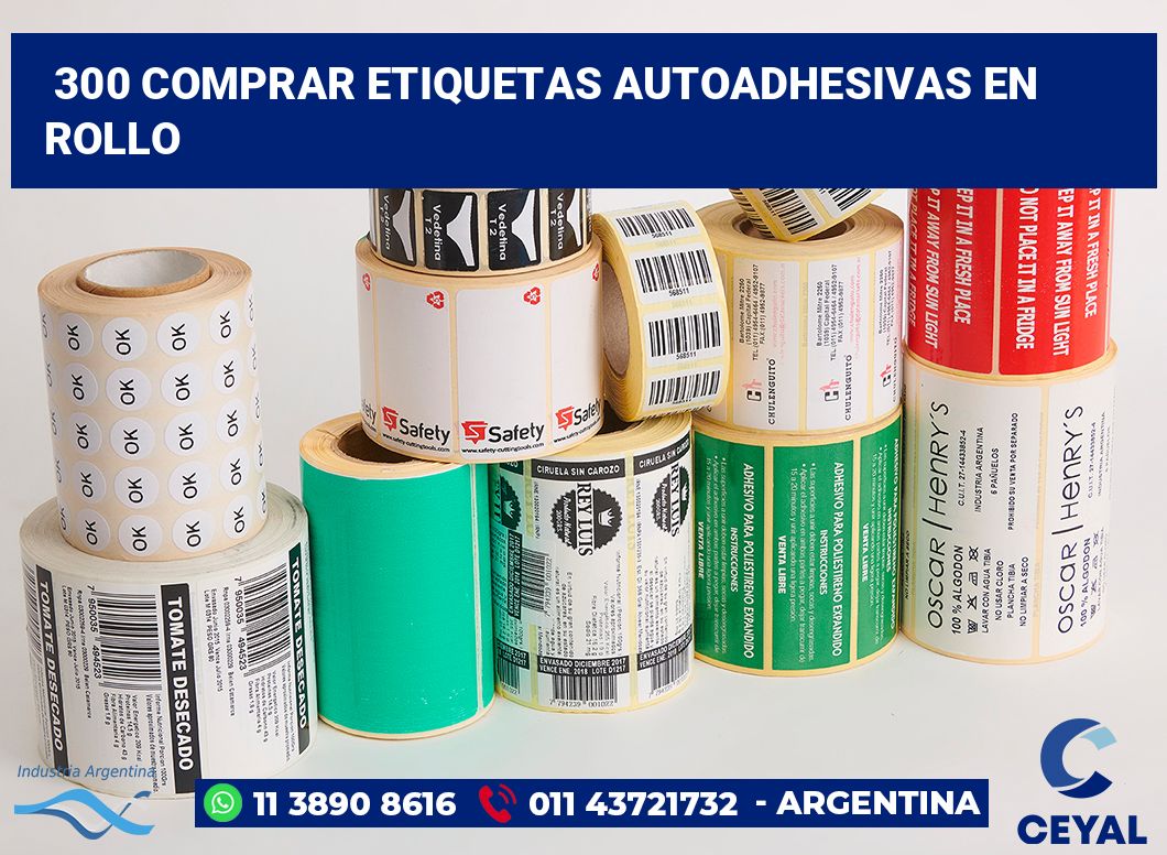 300 Comprar etiquetas autoadhesivas en rollo