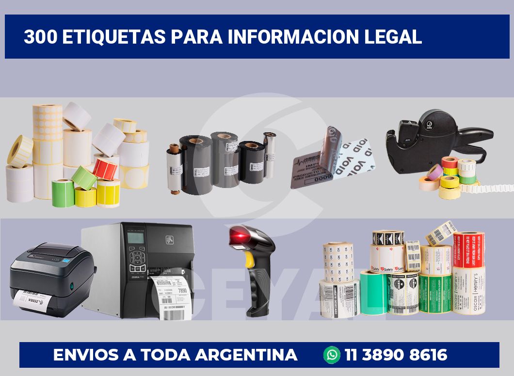 300 Etiquetas para informacion legal
