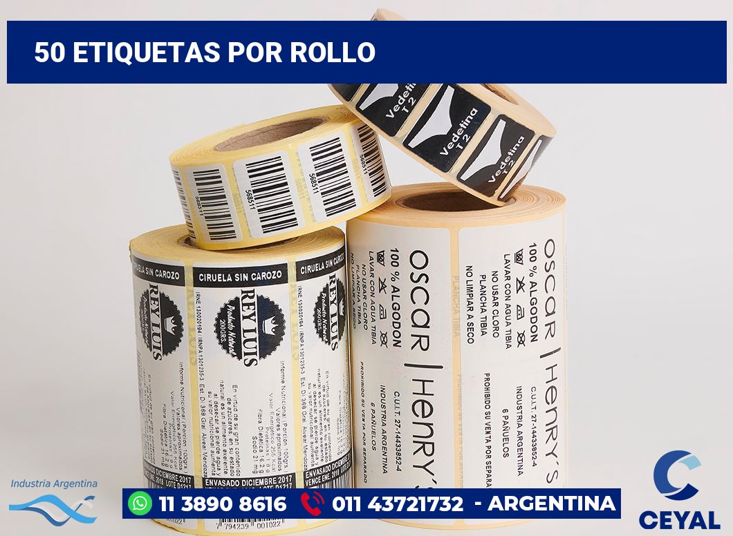 50 Etiquetas por rollo