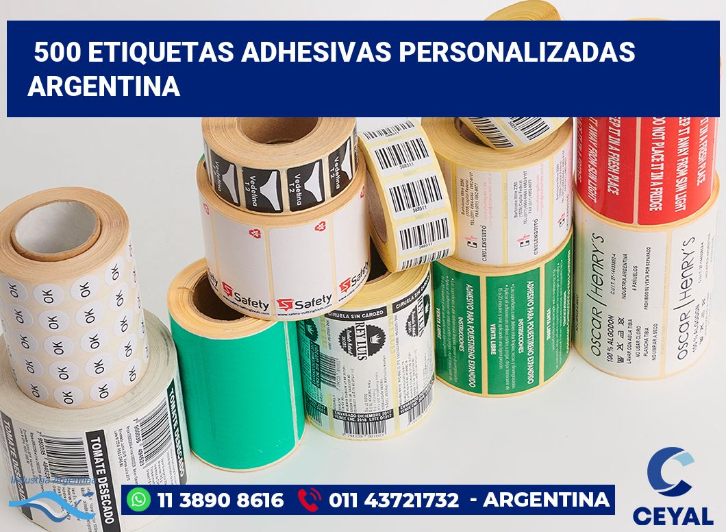500 Etiquetas adhesivas personalizadas argentina
