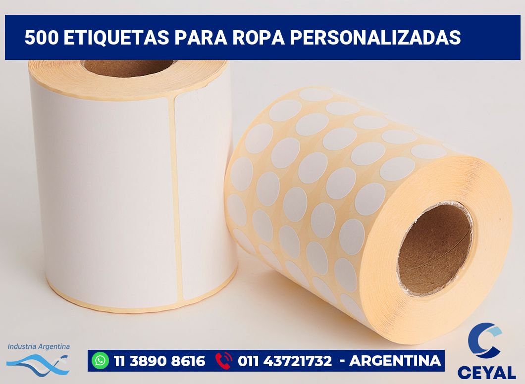 500 Etiquetas para ropa personalizadas