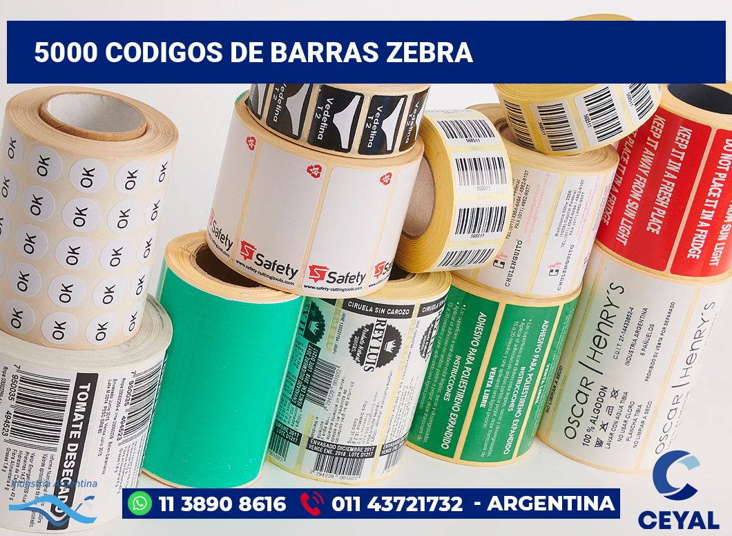 5000 Codigos de barras zebra