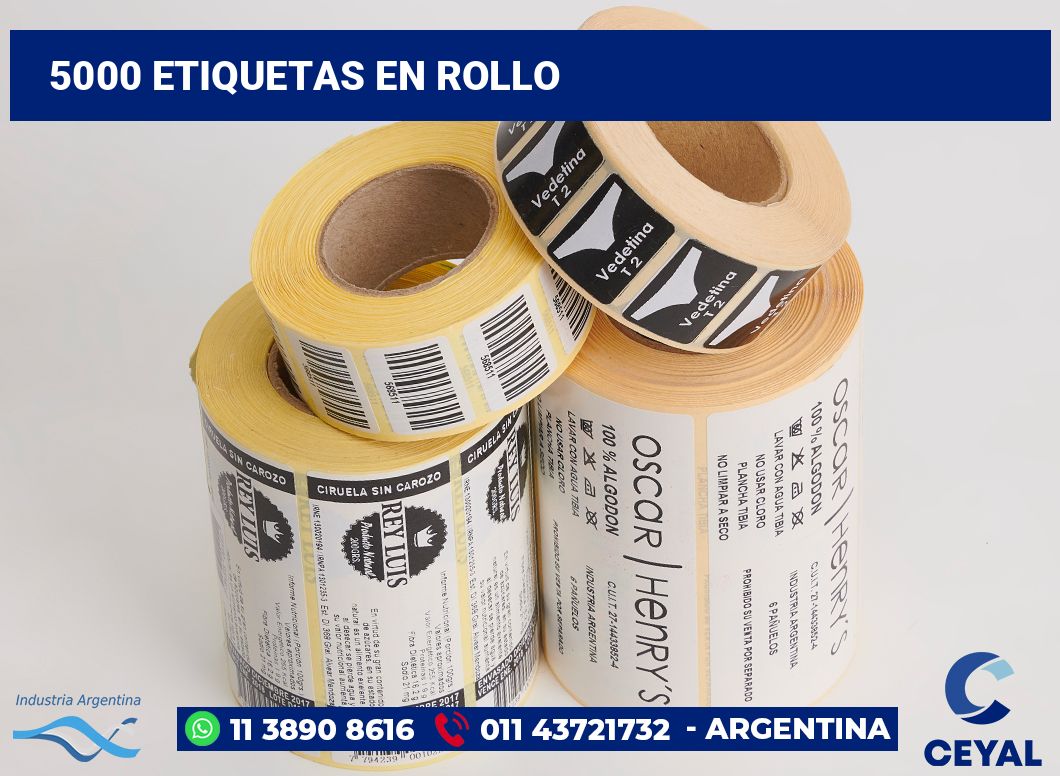 5000 Etiquetas en rollo