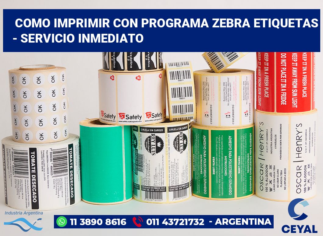 Como imprimir con programa zebra etiquetas - Servicio inmediato