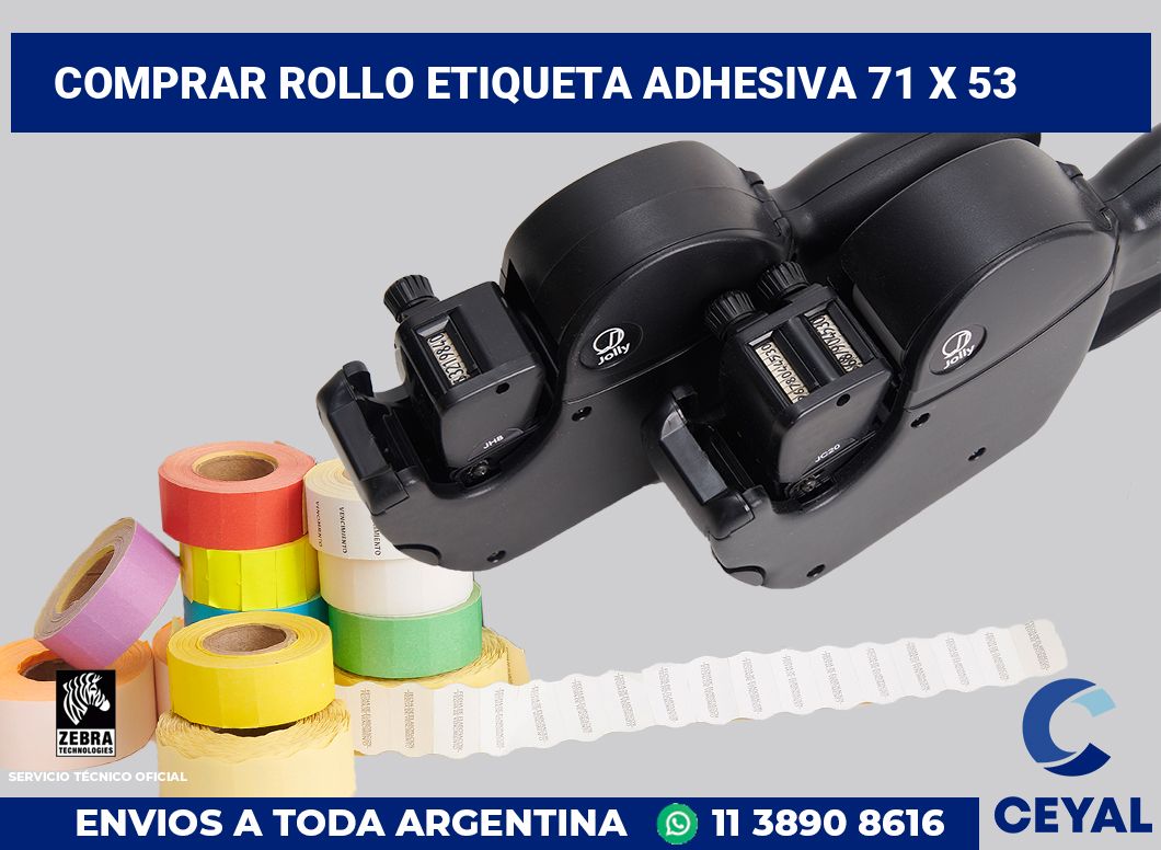 Comprar rollo etiqueta adhesiva 71 x 53