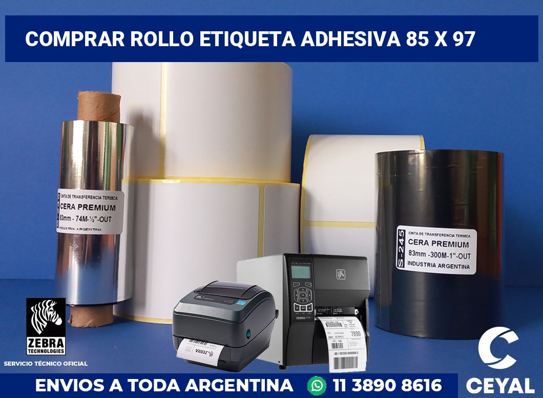Comprar rollo etiqueta adhesiva 85 x 97