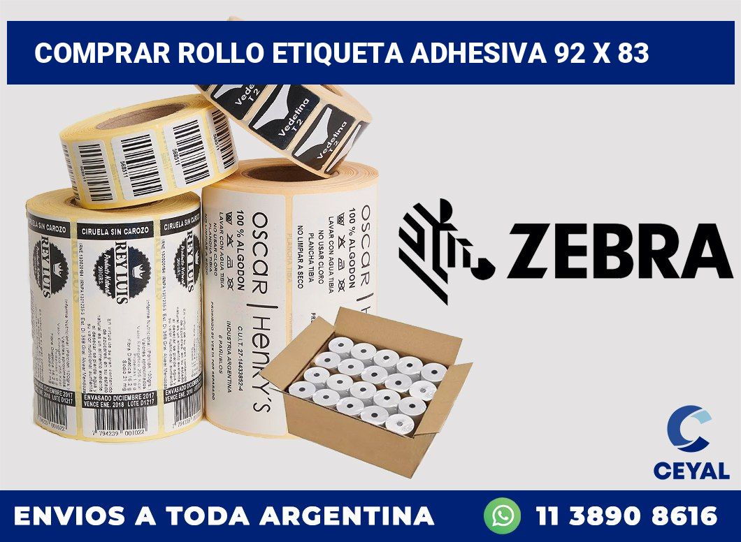Comprar rollo etiqueta adhesiva 92 x 83
