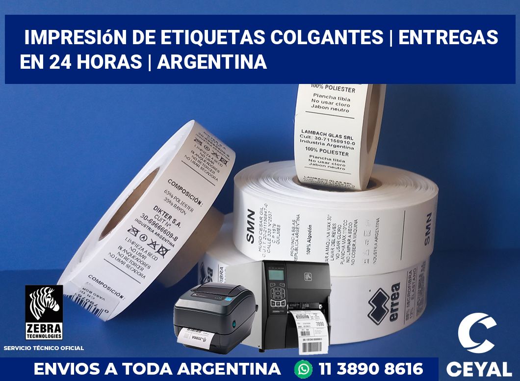 Impresión de etiquetas colgantes | Entregas en 24 horas | Argentina