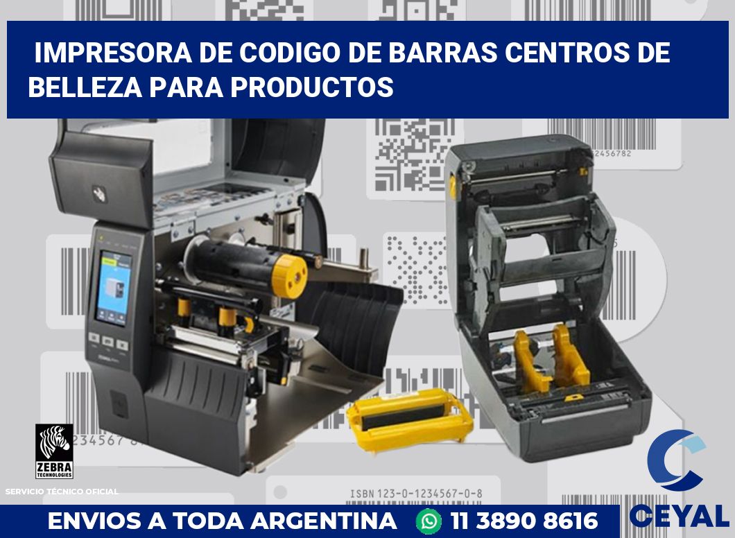 Impresora de codigo de barras Centros de belleza para productos