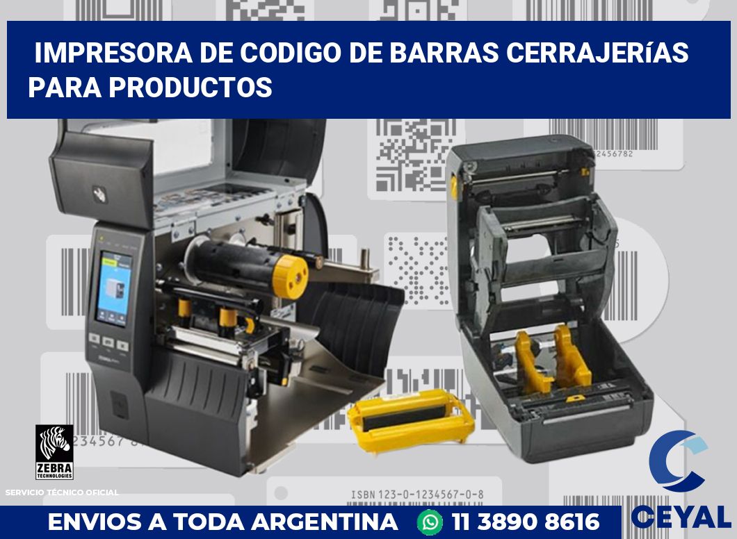 Impresora de codigo de barras Cerrajerías para productos