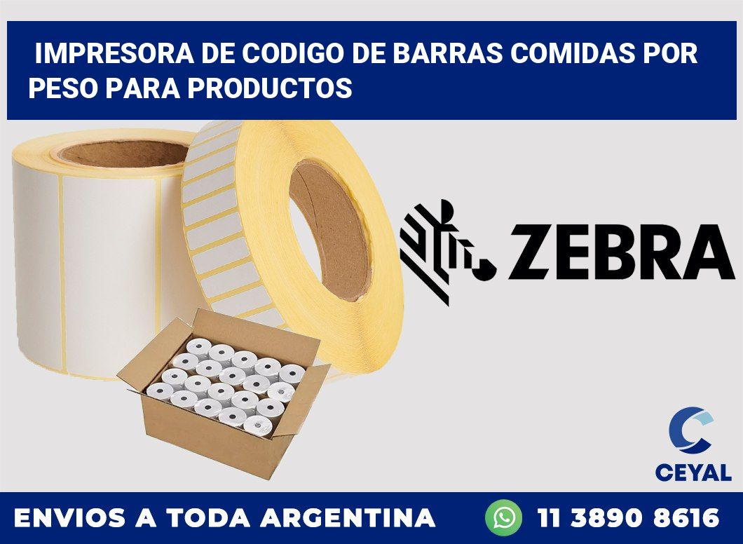 Impresora de codigo de barras Comidas por peso para productos