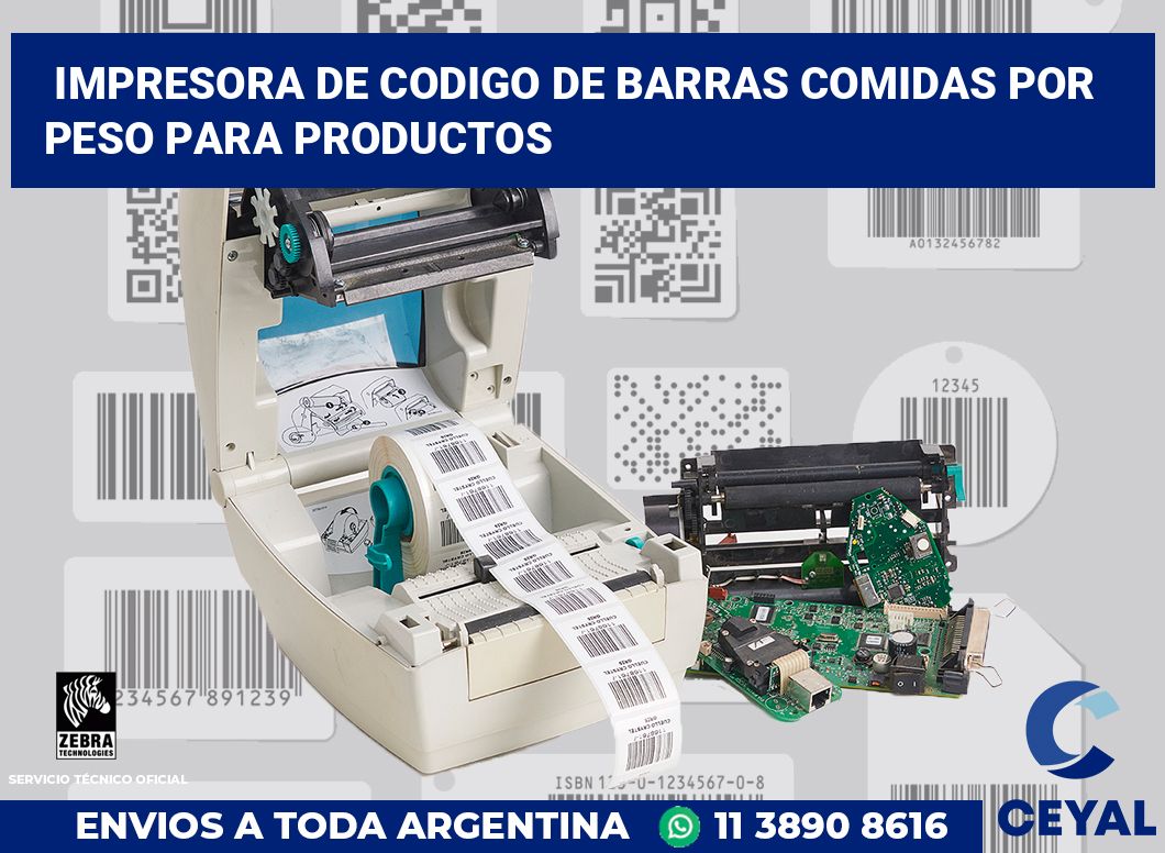 Impresora de codigo de barras Comidas por peso para productos
