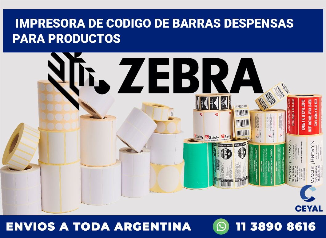 Impresora de codigo de barras Despensas para productos