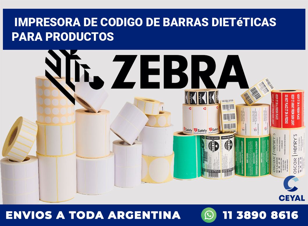 Impresora de codigo de barras Dietéticas para productos