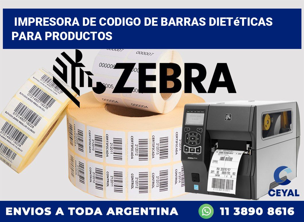 Impresora de codigo de barras Dietéticas para productos