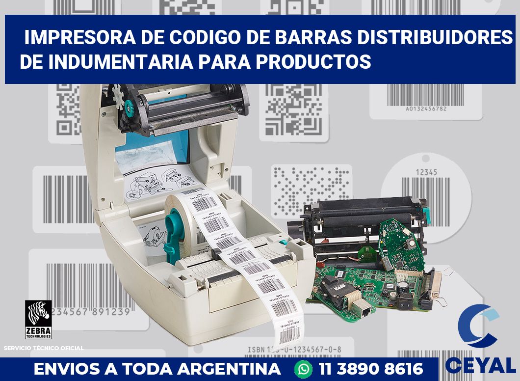 Impresora de codigo de barras Distribuidores de indumentaria para productos