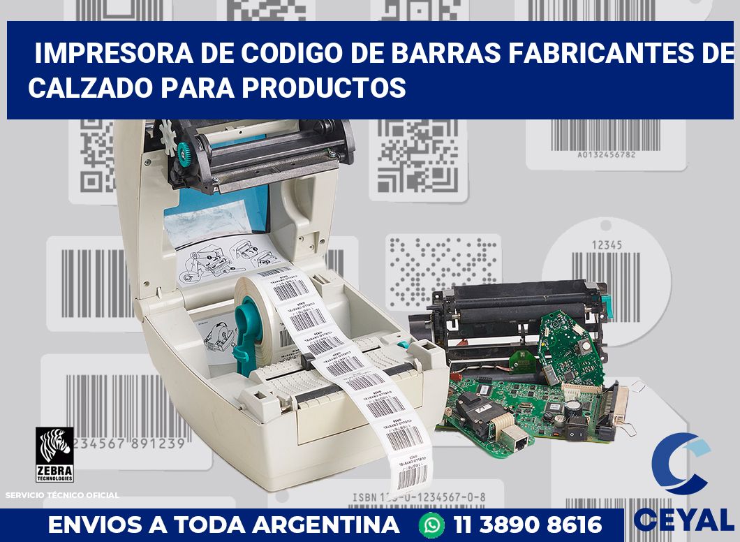 Impresora de codigo de barras Fabricantes de calzado para productos
