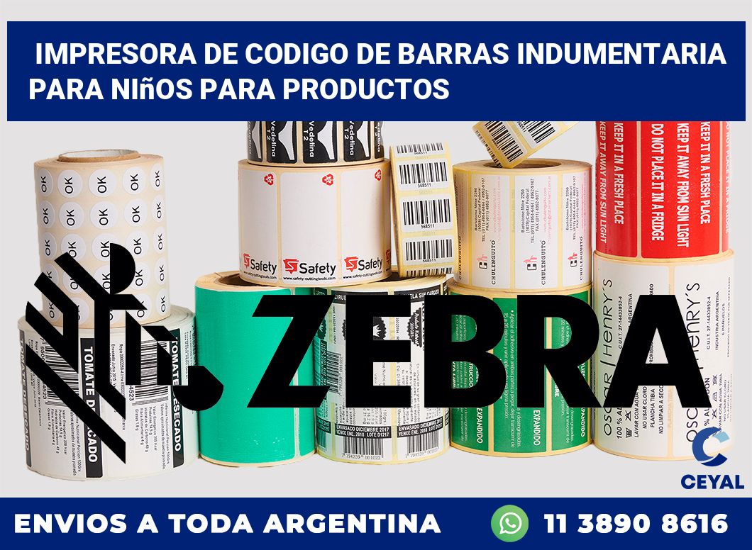 Impresora de codigo de barras Indumentaria para niños para productos