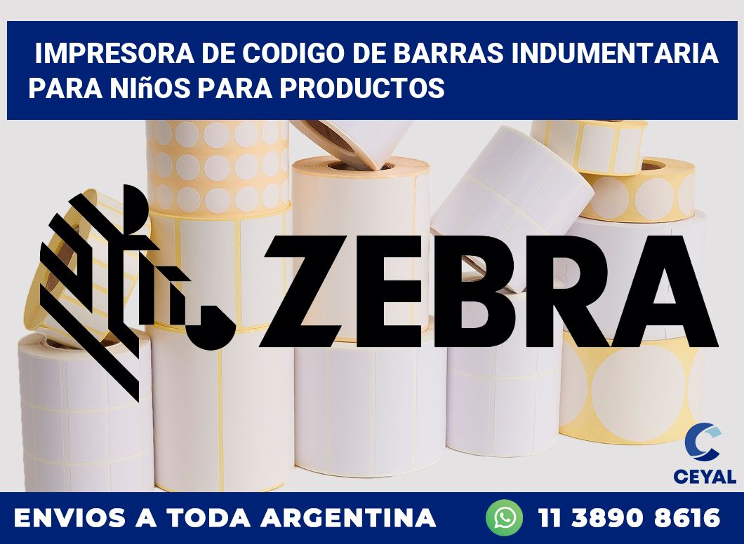 Impresora de codigo de barras Indumentaria para niños para productos