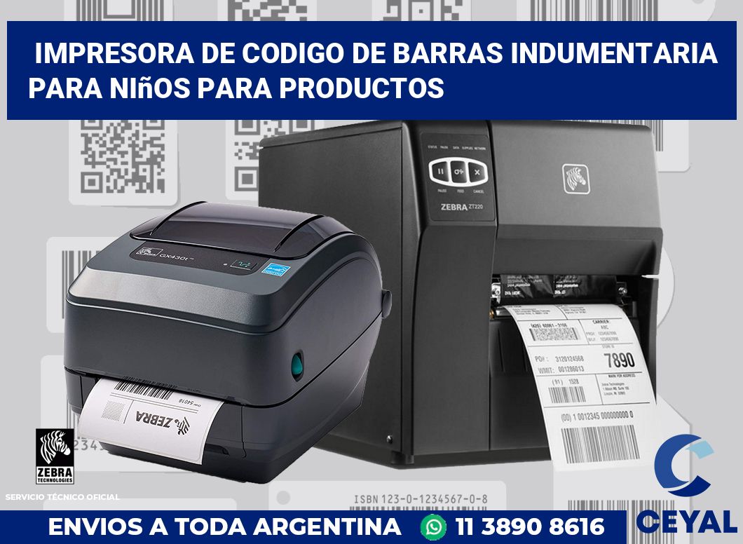 Impresora de codigo de barras Indumentaria para niños para productos