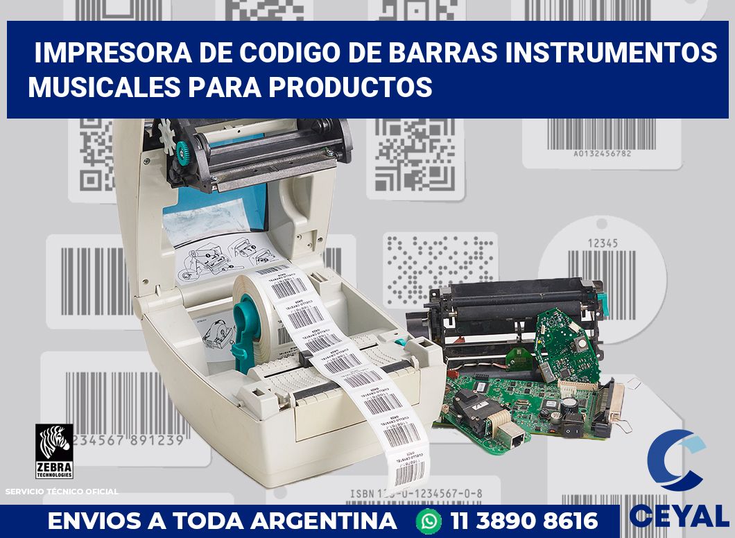 Impresora de codigo de barras Instrumentos musicales para productos