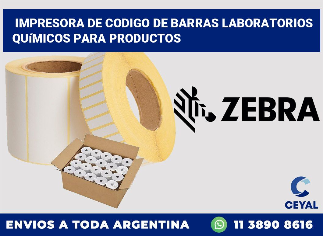 Impresora de codigo de barras Laboratorios químicos para productos