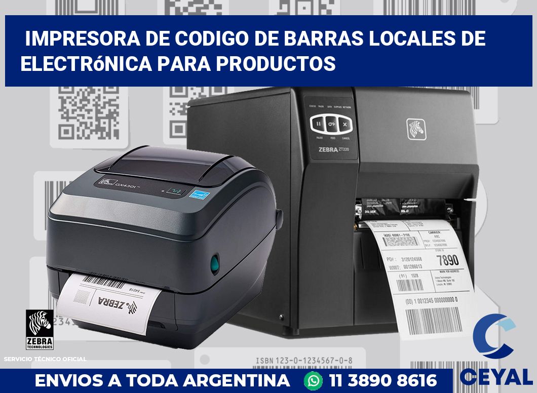 Impresora de codigo de barras Locales de electrónica para productos