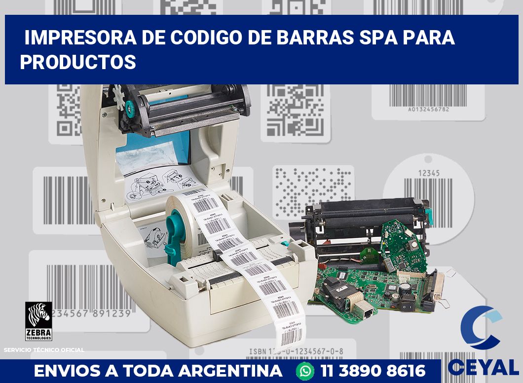 Impresora de codigo de barras SPA para productos