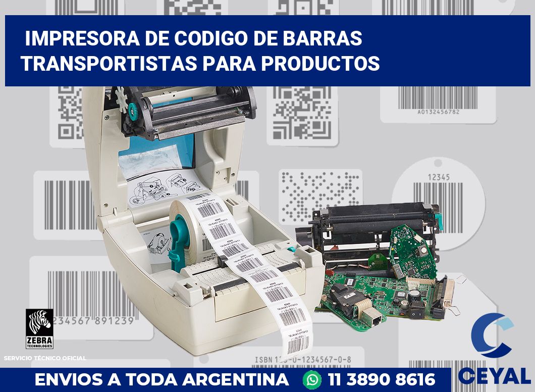 Impresora de codigo de barras Transportistas para productos