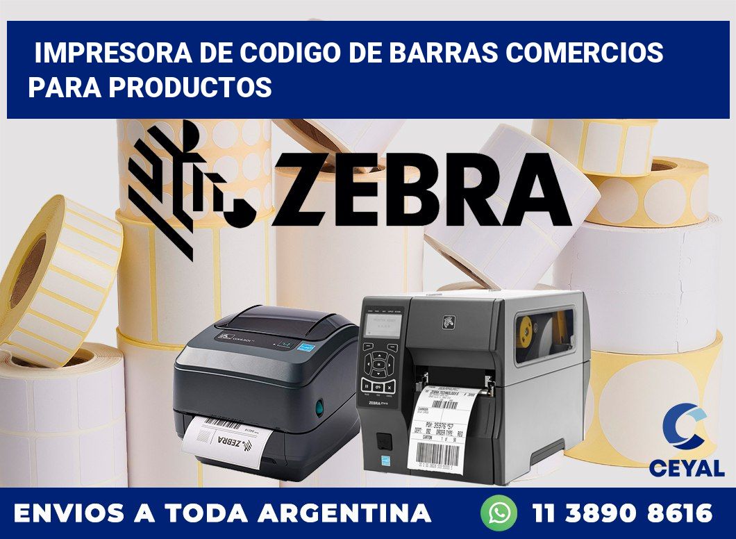 Impresora de codigo de barras comercios para productos