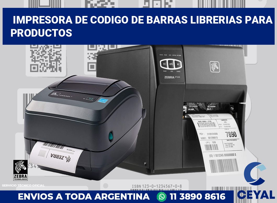Impresora de codigo de barras librerias para productos