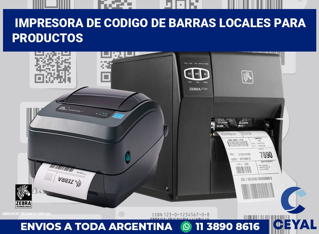 Impresora de codigo de barras locales para productos