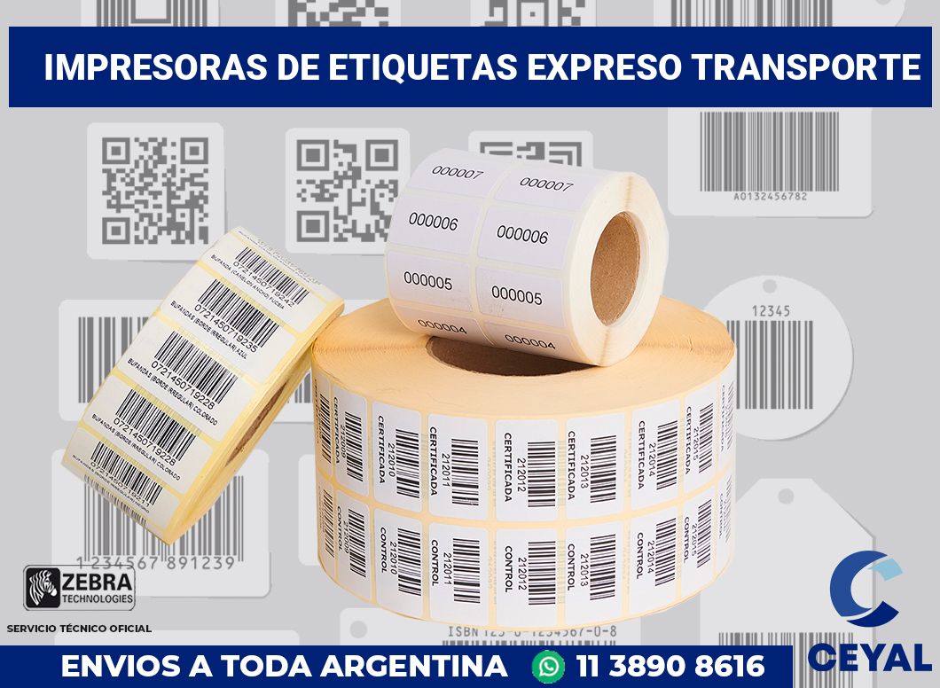 Impresoras de etiquetas Expreso transporte
