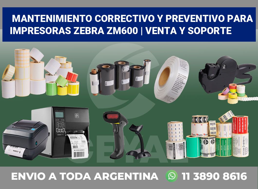 Mantenimiento correctivo y preventivo para impresoras Zebra ZM600 | Venta y soporte