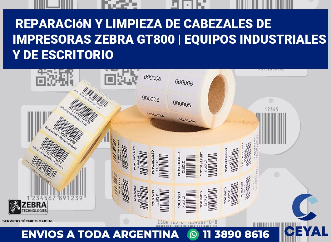 Reparación y limpieza de cabezales de impresoras Zebra GT800 | Equipos industriales y de escritorio