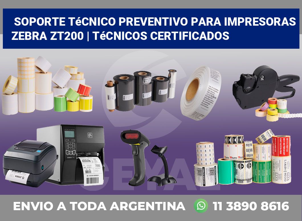 Soporte técnico preventivo para impresoras Zebra ZT200 | Técnicos certificados