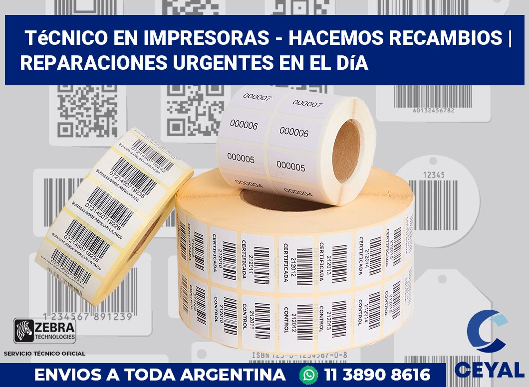 Técnico en impresoras - hacemos recambios | Reparaciones urgentes en el día