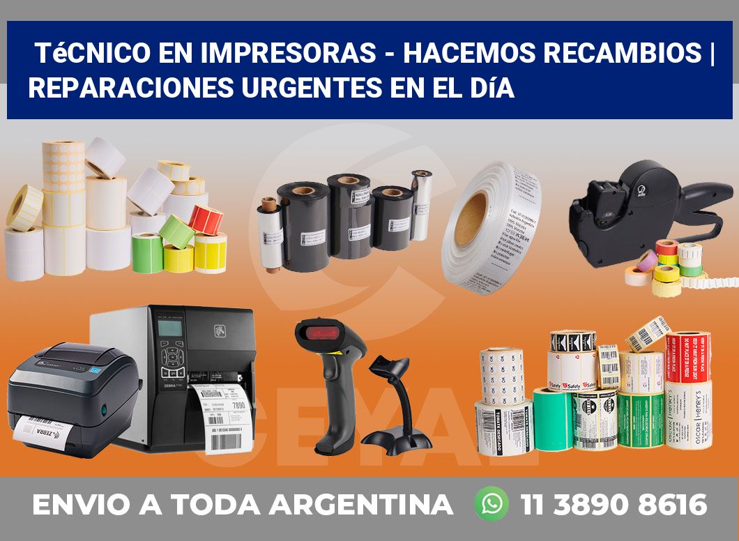 Técnico en impresoras – hacemos recambios | Reparaciones urgentes en el día