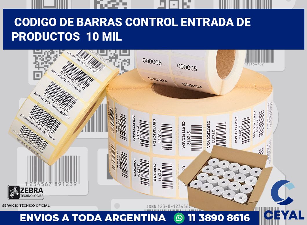 codigo de barras control entrada de productos  10 mil