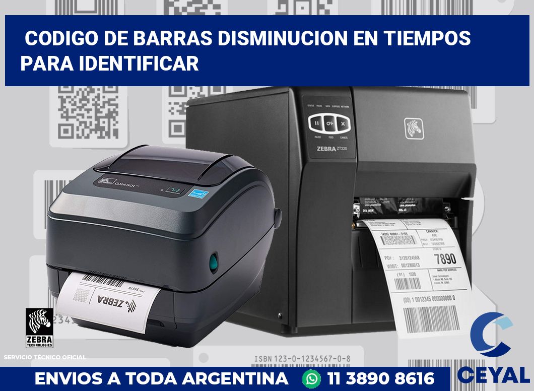 codigo de barras disminucion en tiempos  para identificar