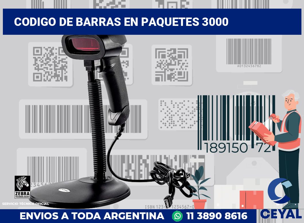 codigo de barras en paquetes 3000