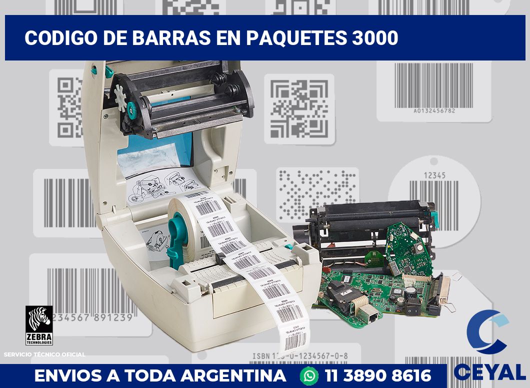 codigo de barras en paquetes 3000
