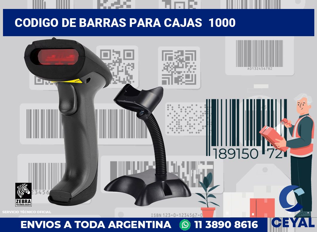 codigo de barras para cajas  1000