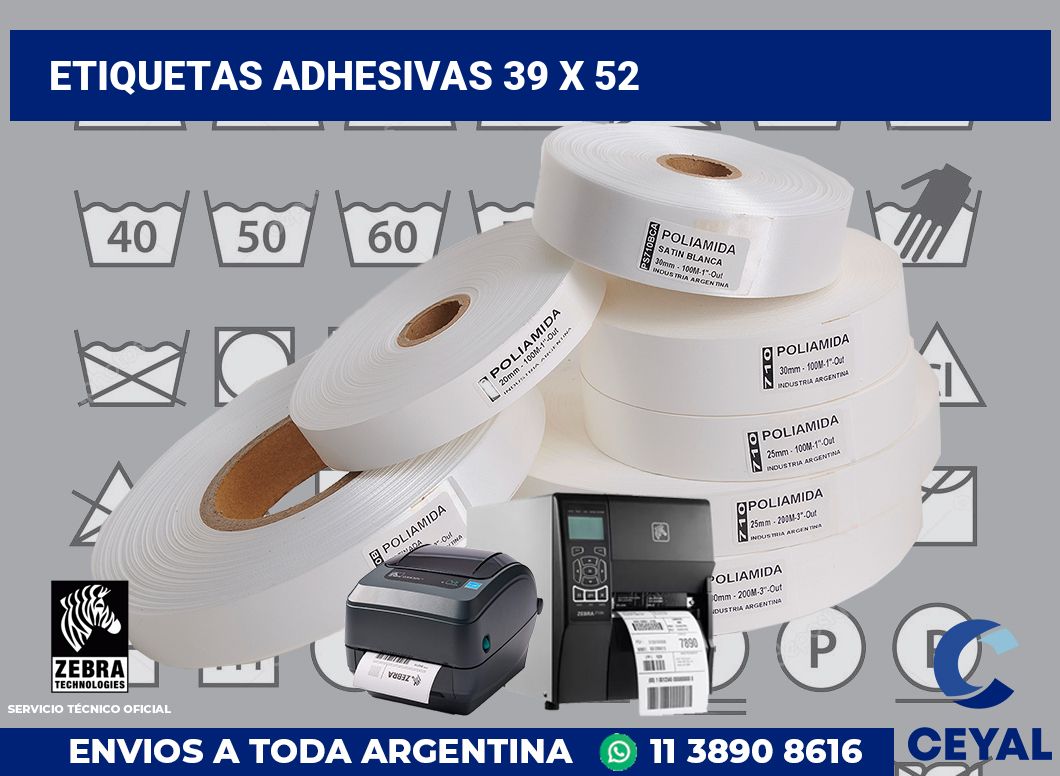 etiquetas adhesivas 39 x 52