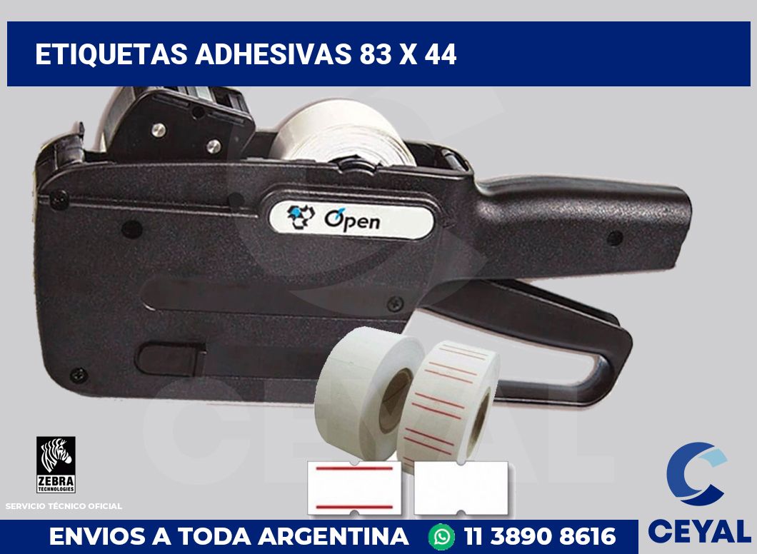 etiquetas adhesivas 83 x 44