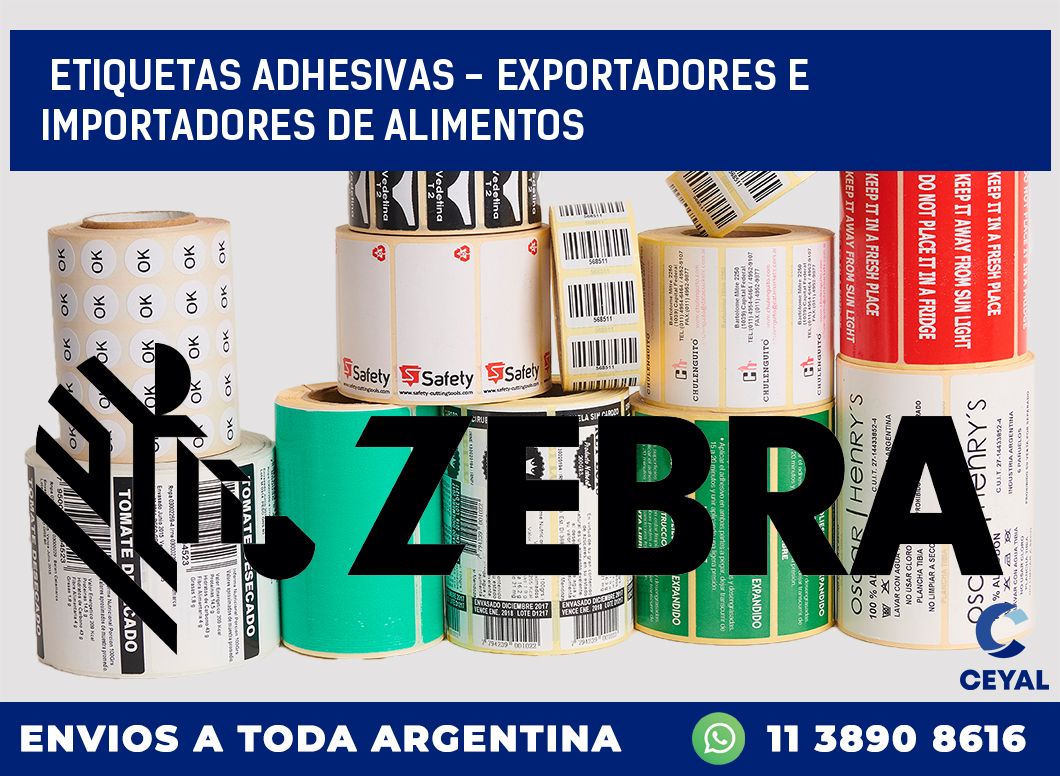 etiquetas adhesivas - exportadores e importadores de alimentos